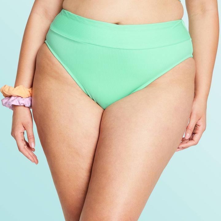 Women's Plus Size High Waist Ribbed Bikini Bottom - Stoney Clover Lane X Target