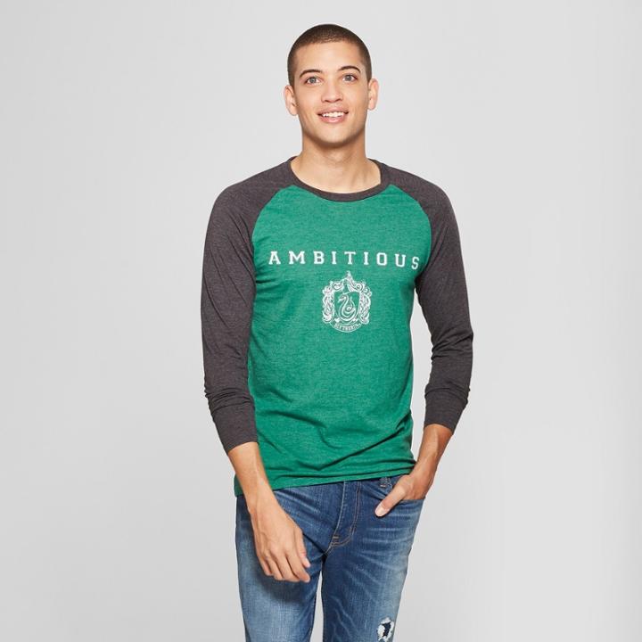 Men's Harry Potter Slytherine Long Sleeve T-shirt - Green
