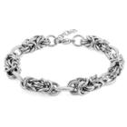 West Coast Jewelry Stainless Steel Link And Byzantine Bracelet, Girl's,