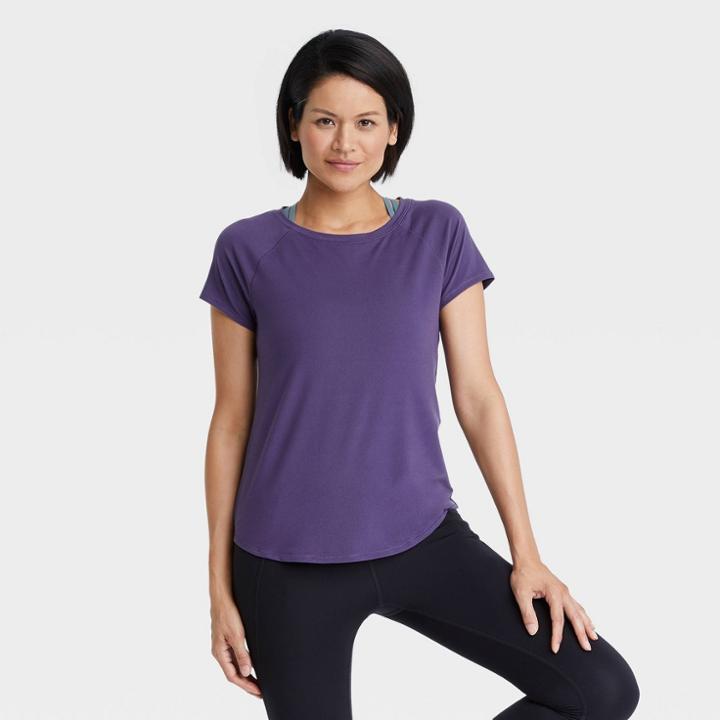 Women's Essential Crewneck Short Sleeve T-shirt - All In Motion Power Purple