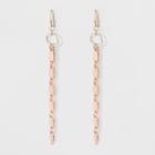 Three Chains Fish Hook Earrings - A New Day Silver/rose Gold