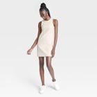 Women's Sleeveless Rib Racer Dress - A New Day Cream