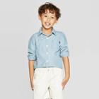 Oshkosh B'gosh Toddler Boys' Long Sleeve Button-down Shirt - Light Blue
