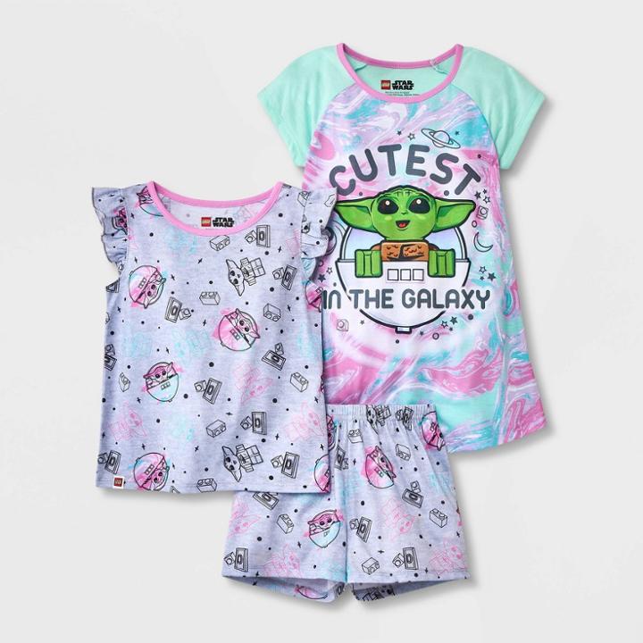 Lego Star Wars Toddler Girls' 3pc Star Wars Baby Yoda Pajama