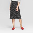 Women's Printed Pleated Midi Skirt - A New Day + Vital Voices - Black