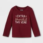Toddler Girls' 'extra Thankful This Year' Long Sleeve T-shirt - Cat & Jack Burgundy