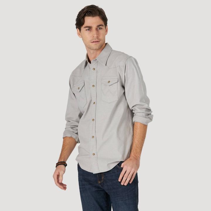 Wrangler Men's Button-down Shirt - Off White