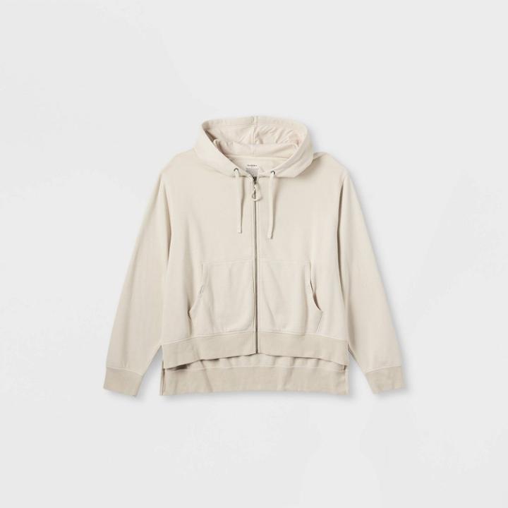 Men's Big & Tall Adaptive Ultra Soft Fleece Hoodie - Goodfellow & Co Beige
