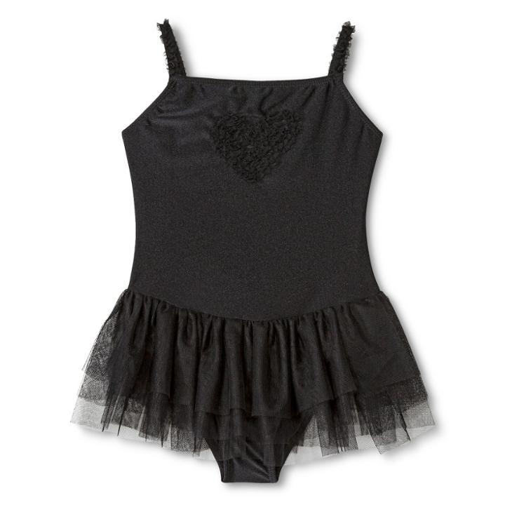 Danz N Motion By Danshuz Danz N Motion Girls' Heart Activewear Leotard Dress - Black