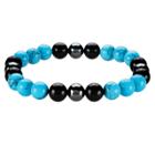 Men's Crucible Natural Stone Beaded Bracelet - Turquoise/black Onyx/hematite, Gray Blue Black