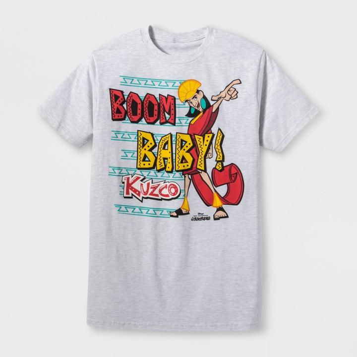Men's Short Sleeve Disney The Emperor's New Groove Kuzco Crew T-shirt - Ash