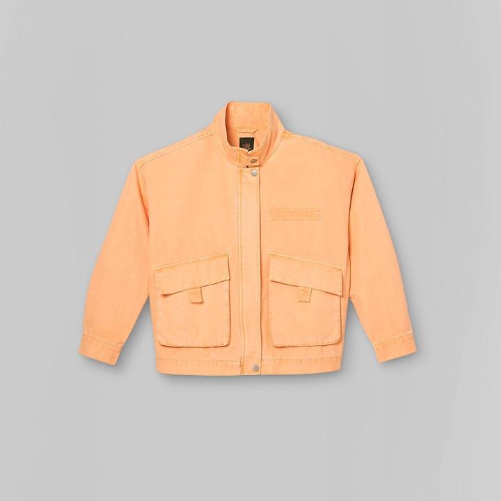 Zip Front Utility Jacket - Wild Fable Apricot Orange