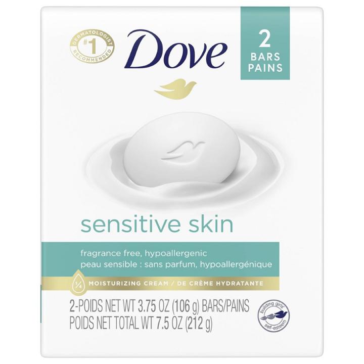 Dove Beauty Dove Sensitive Skin Moisturizing Unscented Beauty Bar Soap - 2pk