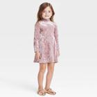 Toddler Girls' Long Sleeve Dress - Cat & Jack Rose Gold