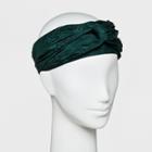 Women's Flocked Floral Print Twist Front Headband - A New Day Green
