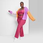 Women's Plus Size Crafted Chunky Knit Cardigan - Wild Fable Orange Colorblock