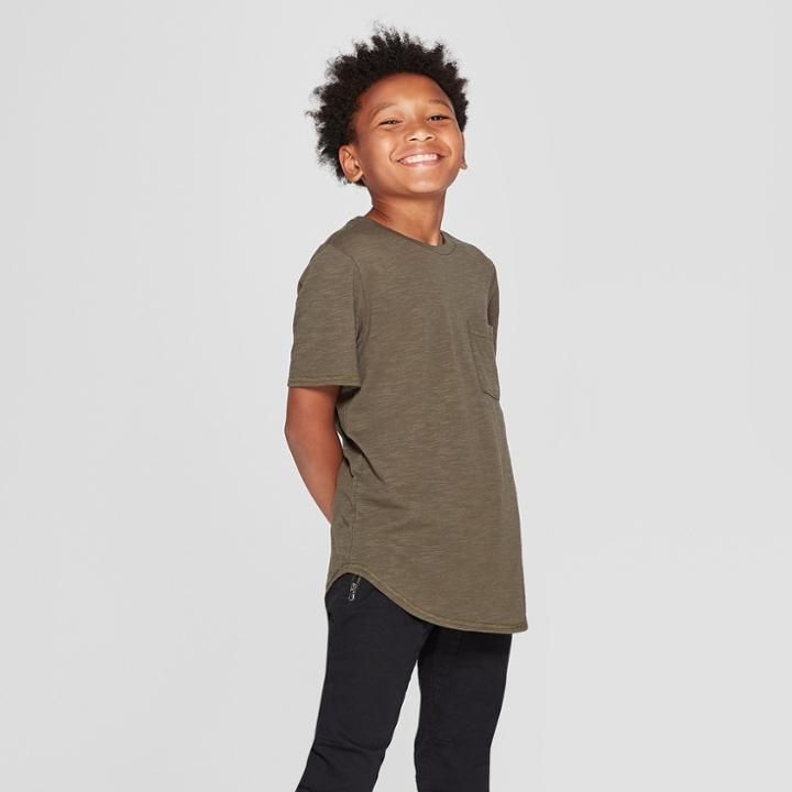 Boys' Short Sleeve Dual Hem Tall T-shirt - Art Class Brown