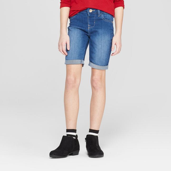 Plus Size Girls' Jeggings Bermuda Shorts - Cat & Jack Medium Wash
