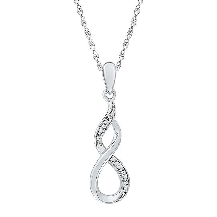 Target 1/20 Ct. T.w Round Diamond Fashion Prong Set Pendant In Sterling Silver (ij-i2-i3) (18), Women's, White