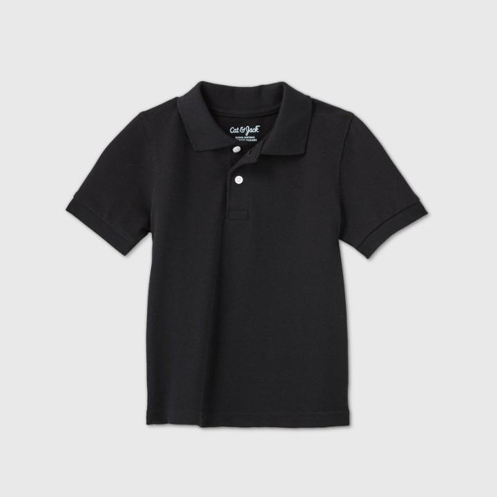 Petitetoddler Boys' Short Sleeve Stretch Pique Uniform Polo Shirt - Cat & Jack Black