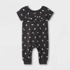 Grayson Mini Baby Boys' 'lightning Bolt' Romper - Charcoal Gray