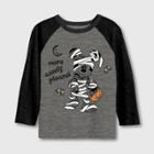 Toddler Boys' Mickey Mouse 'more Candy Please' Halloween Long Sleeve T-shirt - Heather Gray