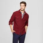 Men's Knit Utility Button-down Shirt - Goodfellow & Co Black Raspberry