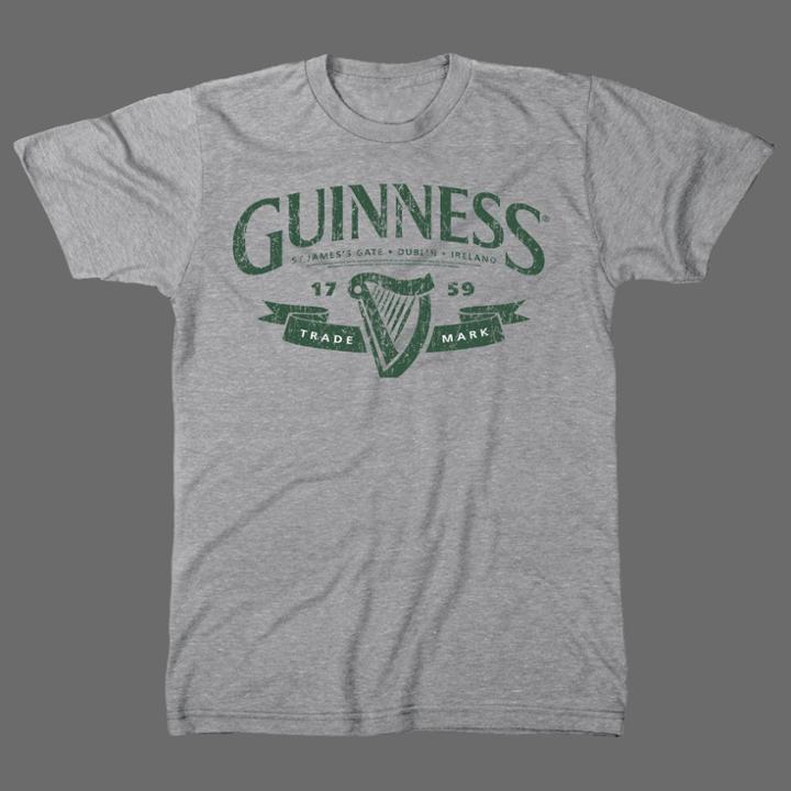 Men's Guinness Short Sleeve Graphic T-shirt - Gray S, Men's,