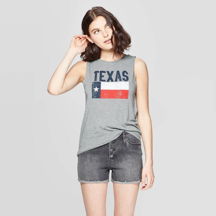 Modern Lux Women's Crewneck Texas N Flag Tank Top - Modern