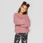 Girls' Crew Neck Plush Long Sleeve Pullover - Art Class