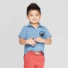 Toddler Boys' Button-down T-shirt - Art Class Indigo Blue