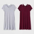 Girls' 2pk Short Sleeve Cold Clavicle A Line Dress - Art Class