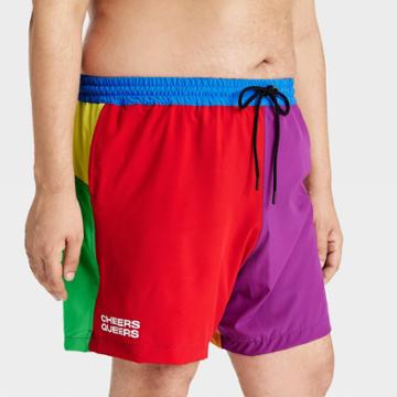 Humankind X Target Pride Adult Plus Size Humankind Colorblock Swim Trunks - 3x, One Color