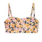 Women's Post-mastectomy Shirred Bandeau Bikini Top - Kona Sol Light Yellow Vintage Blossoms