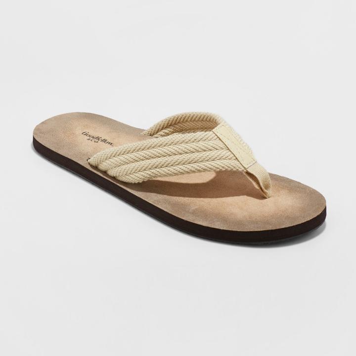 Men's Remington Flip Flop Sandals - Goodfellow & Co Tan S, Size: