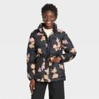 Women's Puffer Jacket - Who What Wear Black Floral