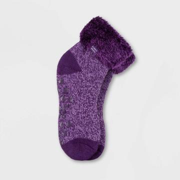 Always Warm By Heat Holders Women's Warmest Lounge Socks With Grippers - Purple