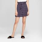 Women's Polka Dot Paperbag Mini Skirt - Who What Wear Navy Polka Dot