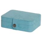 Mele & Co. Giana Women's Plush Fabric Jewelry Box With Lift Out Tray-aqua, Size: