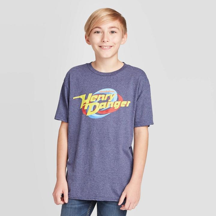 Petiteboys' Nickelodeon Henry Danger Logo Short Sleeve T-shirt - Blue S, Boy's, Size: