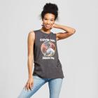 Women's Jurassic World Clever Girl Destructed Muscle Graphic Tank Top (juniors') Charcoal