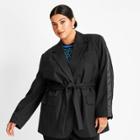 Women's Plus Size Tie-front Blazer - Future Collective With Kahlana Barfield Brown Black