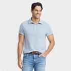 Men's Standard Fit Short Sleeve Collared Polo T-shirt - Goodfellow & Co Foggy Blue