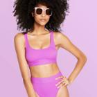 Women's Ribbed Bralette Bikini Top - Stoney Clover Lane X Target Bright Purple Xxs