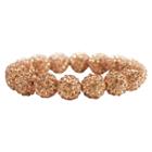 Women's Zirconite 10mm Colored Crystal Fireballs Stretch Bracelet-champagne, Brown