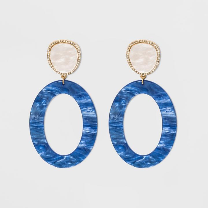 Sugarfix By Baublebar Two-tone Resin Hoop Earrings - Blue, Girl's