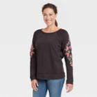 Women's Embroidered Sweatshirt - Knox Rose Black Floral