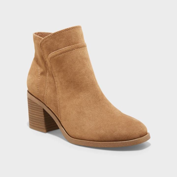 Women's Yara Heeled Ankle Boots - Universal Thread Cognac