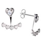 Target Sterling Silver Lab Created White Sapphire Drop Back Heart Earrings, Girl's