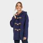Women's Hooded Duffel Overcoat Jacket - Universal Thread Navy Blue